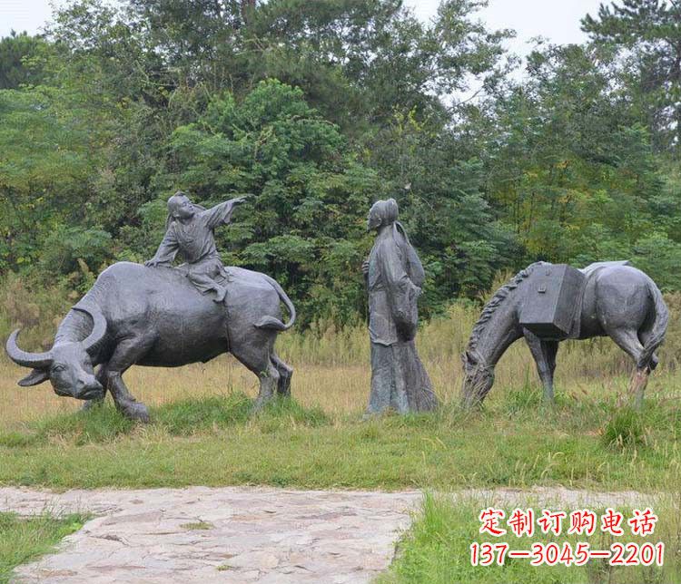 泰州杜牧小品铜雕精致雕刻,传递出朴实之美