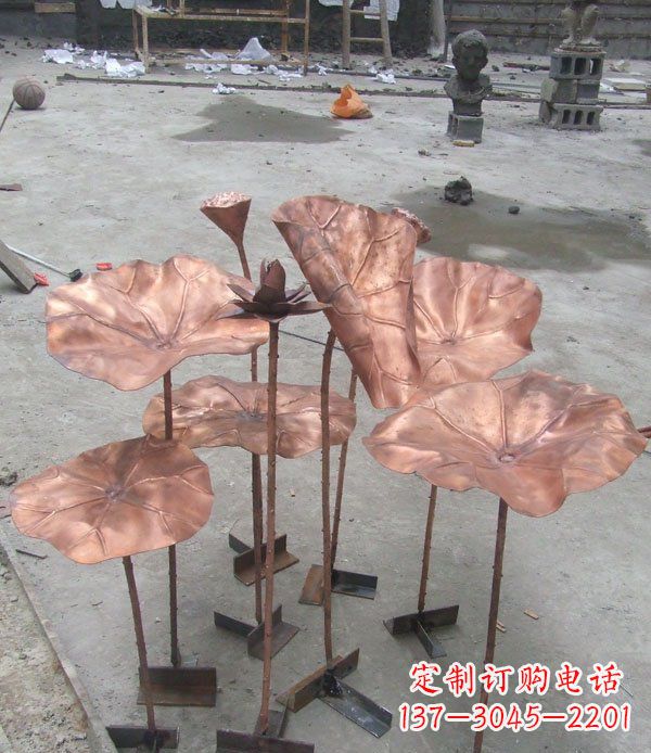 泰州中领雕塑荷花锻铜雕塑