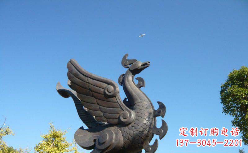 泰州公园凤凰景观铜雕