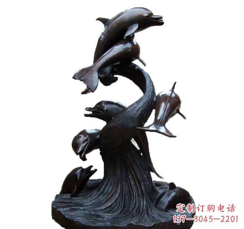 泰州产品名称海豚铜雕园林雕塑