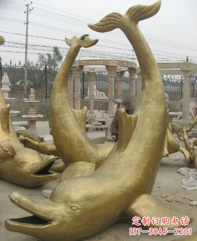 泰州海豚铜雕 精美装饰