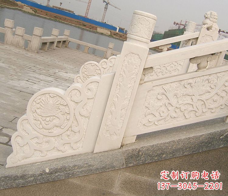 泰州汉白玉精美园林栏板雕塑