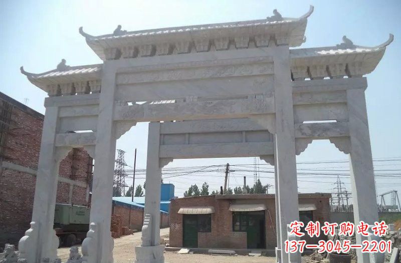 泰州牌坊石雕 – 三门牌坊石雕,极具风格的艺术品