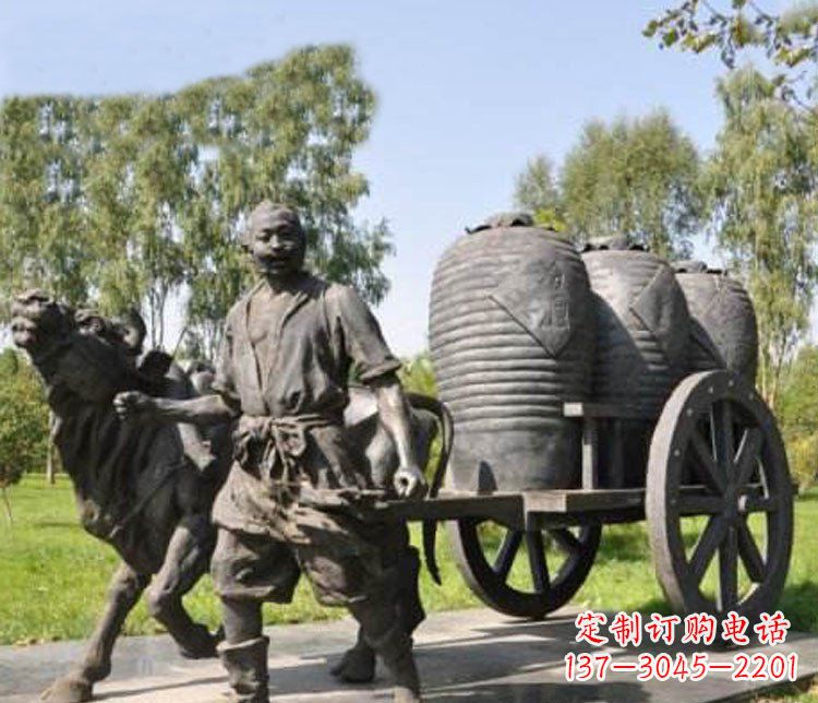 泰州唯美牛车铜雕