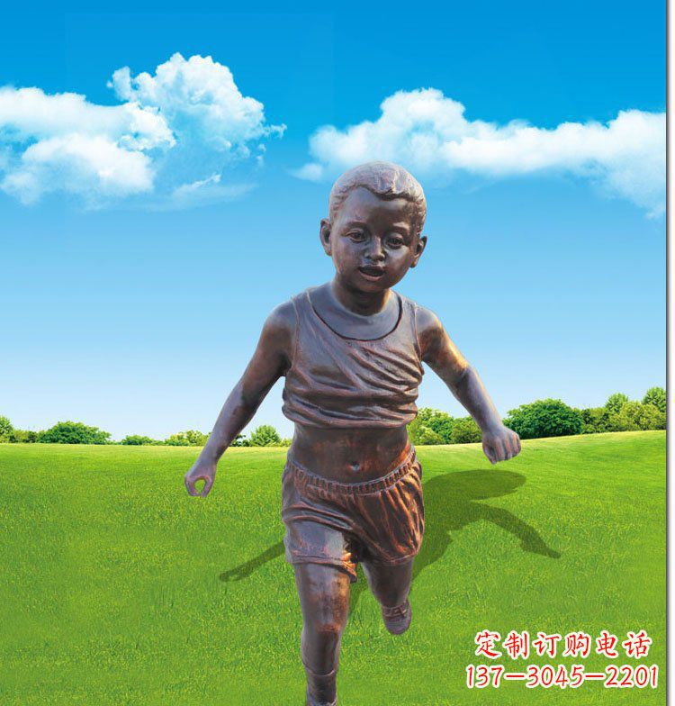 泰州优雅玻璃钢仿铜儿童雕塑