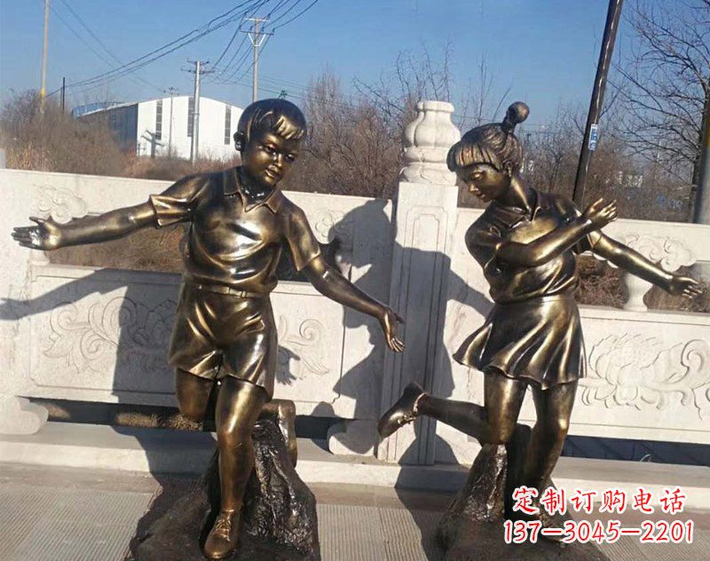 泰州新颖花篮儿童铜雕
