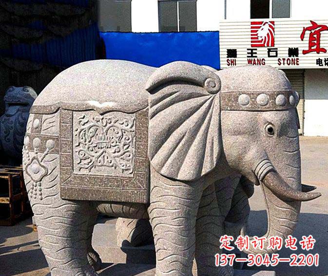 泰州公园景观大理石缅甸大象石雕