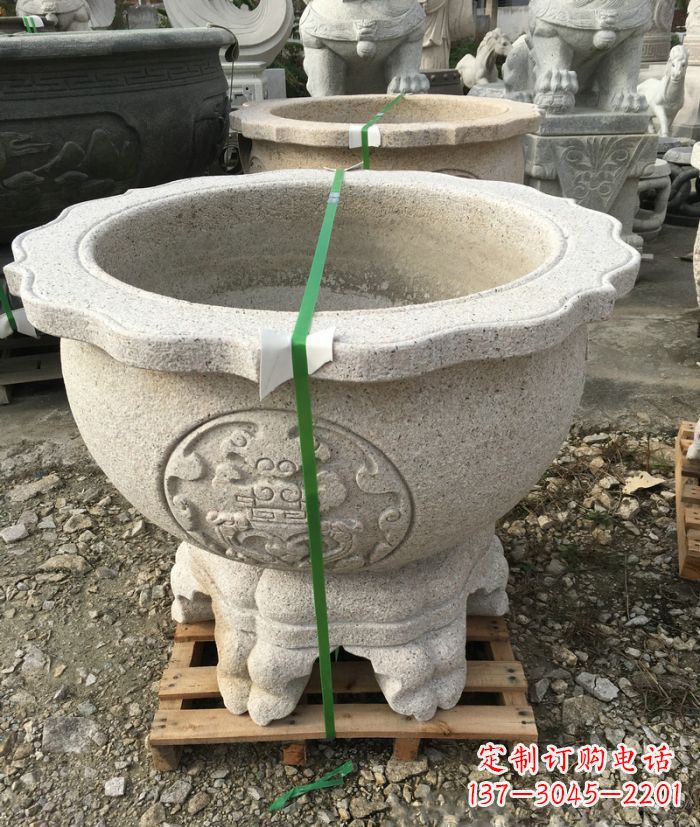 泰州公园景观大理石水缸石雕