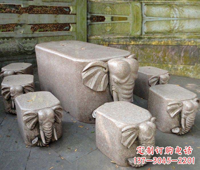 泰州精美小象大理石雕塑