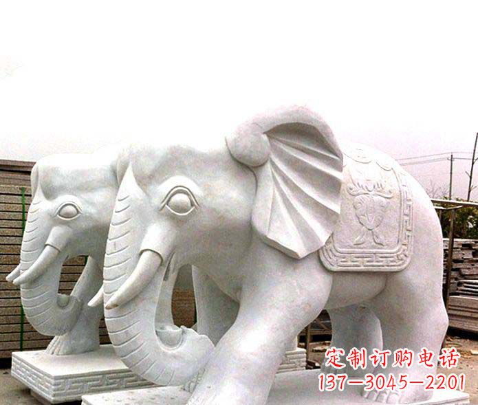 泰州精致细腻的大象石雕景观雕塑