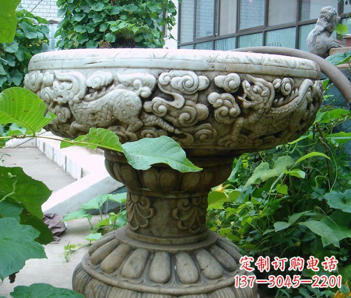泰州仿古花盆石雕艺术品