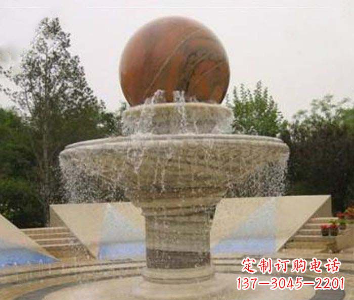 泰州公园景观风水球喷泉石雕 (2)