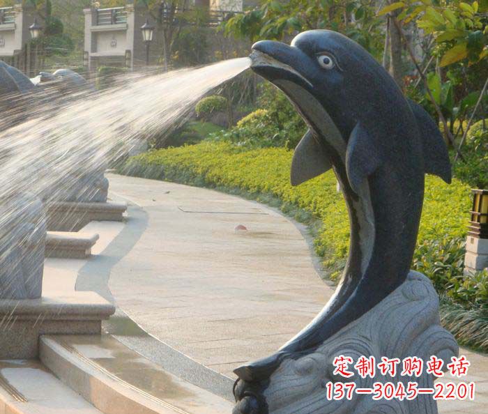 泰州公园景观海豚喷泉石雕