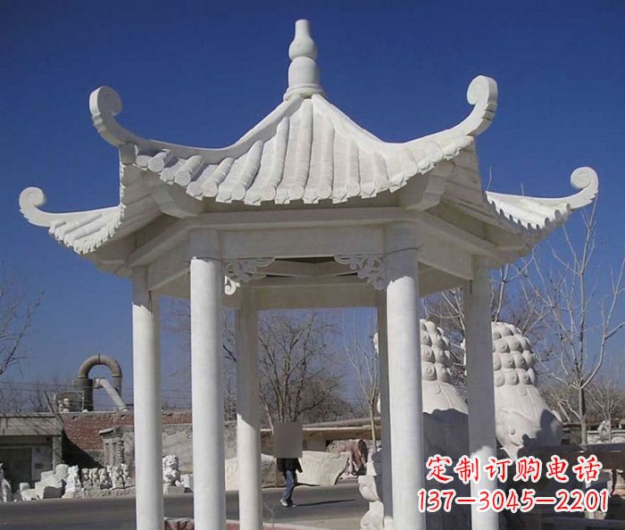 泰州汉白玉凉亭石雕