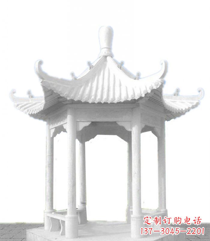 泰州汉白玉石凉亭雕塑
