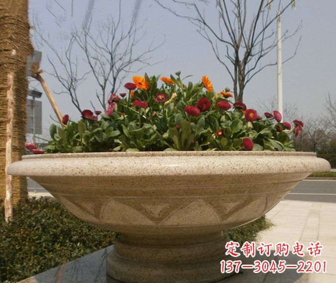 泰州公园景观花盆石雕 (2)