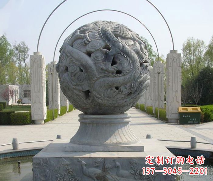 泰州公园景观镂空龙浮雕喷泉石雕