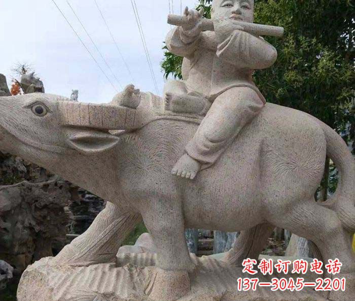 泰州公园景观牧童石雕