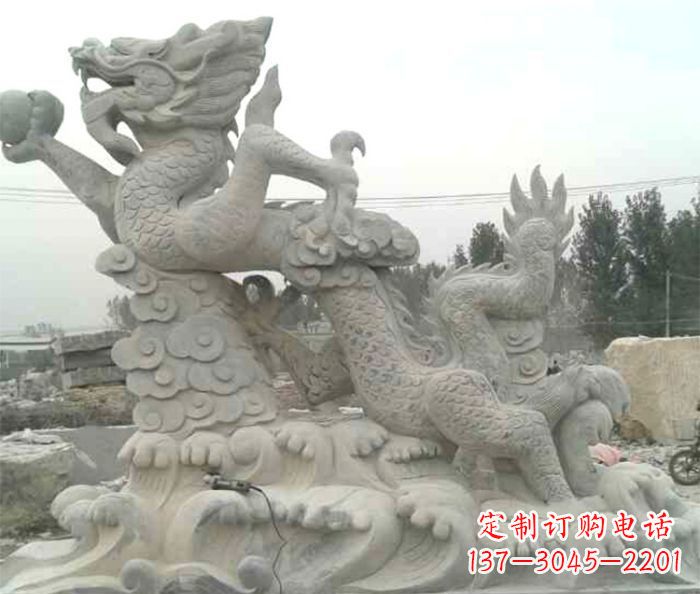 泰州精美青龙出水石雕