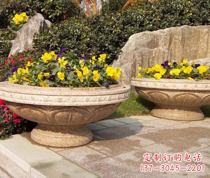 泰州砂岩花盆雕塑