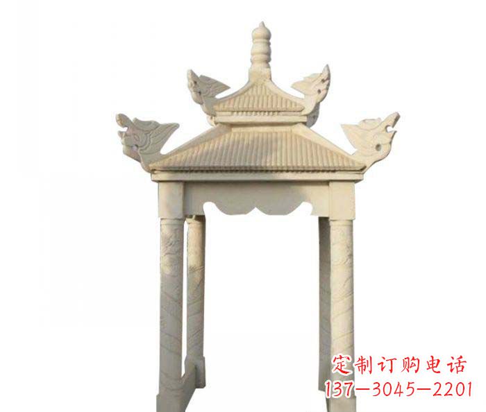 泰州公园景观四角凉亭石雕