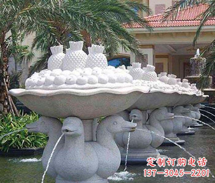 泰州公园景观天鹅喷泉石雕