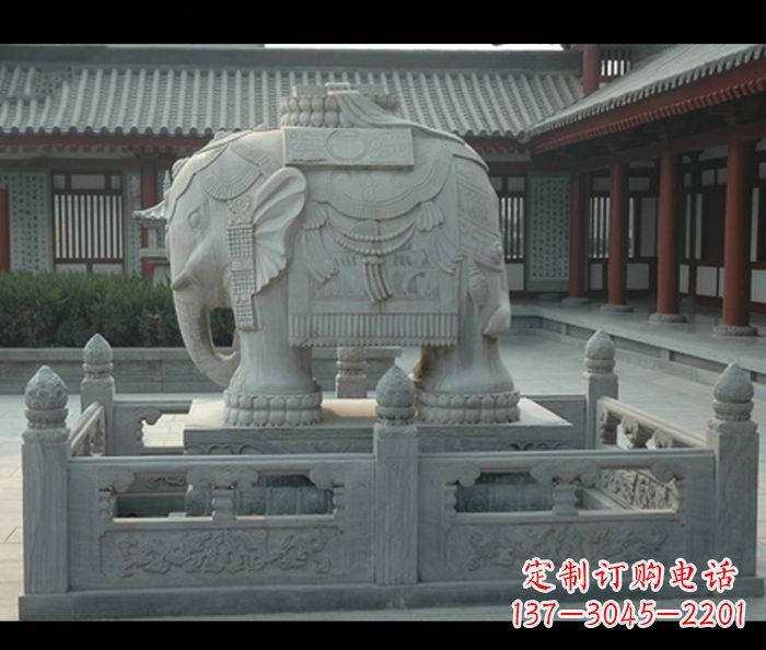泰州公园景观驮宝大象石雕