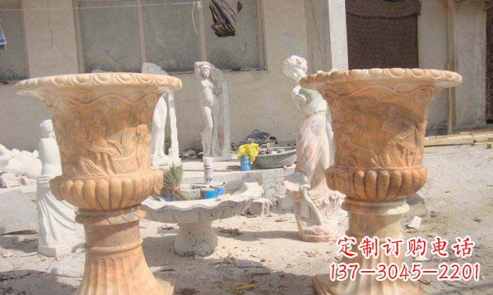 泰州红花盆石雕艺术雕塑