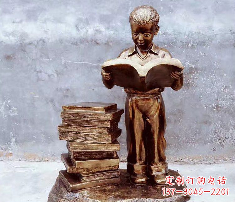 泰州玻璃钢仿铜小孩雕塑