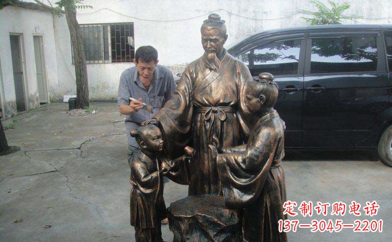 泰州公园孔融让梨景观铜雕