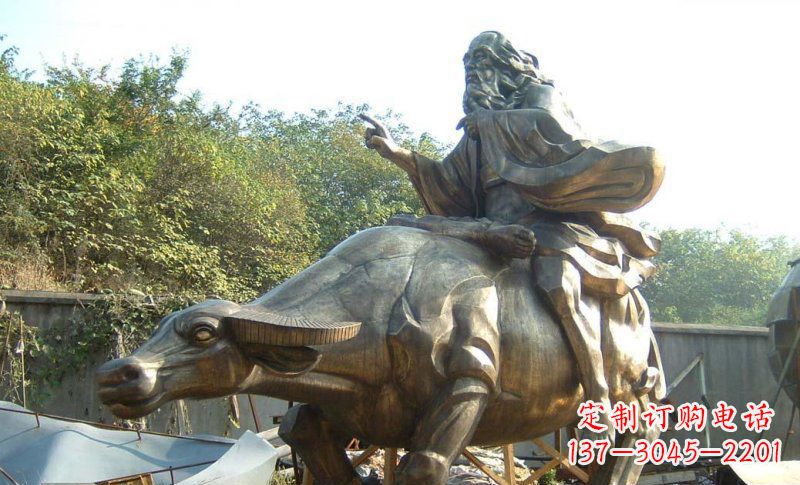 泰州中领雕塑艺术精美大型老子骑牛景观雕塑