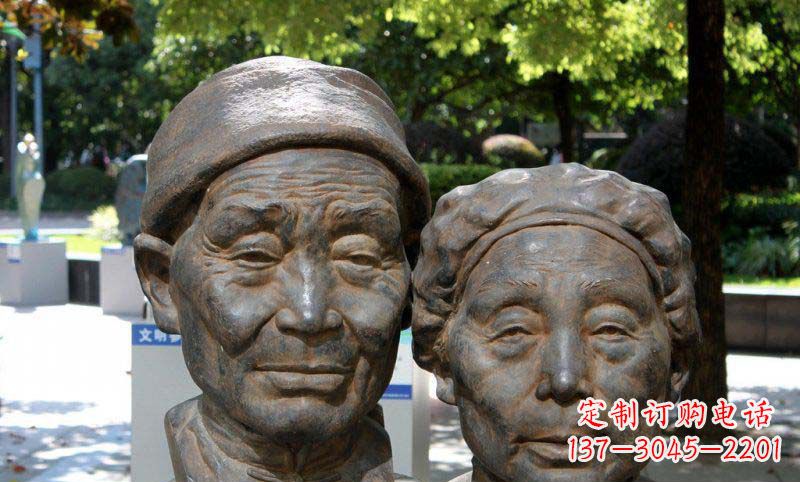 泰州老年夫妻头像铜雕