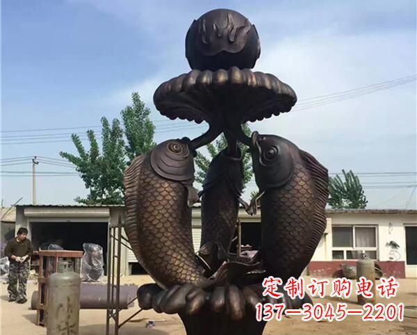 泰州中领雕塑出品传统意象·鲤鱼铜雕