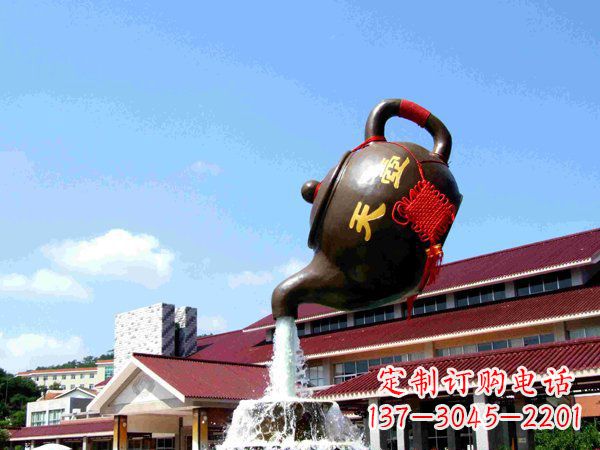 泰州传统铜质茶壶雕塑