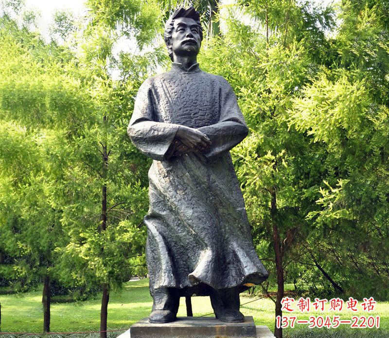 泰州公园鲁迅名人铜雕