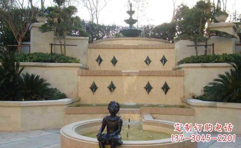 泰州公园拿着书坐着的西方小女孩人物铜雕