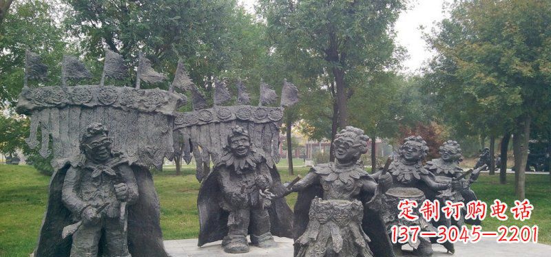 泰州领雕塑扭秧歌老人铜雕