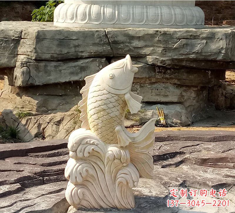 泰州室外公园鲤鱼石雕装饰