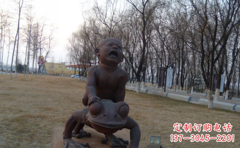 泰州中领雕塑铸造的可爱萌趣青蛙铜雕