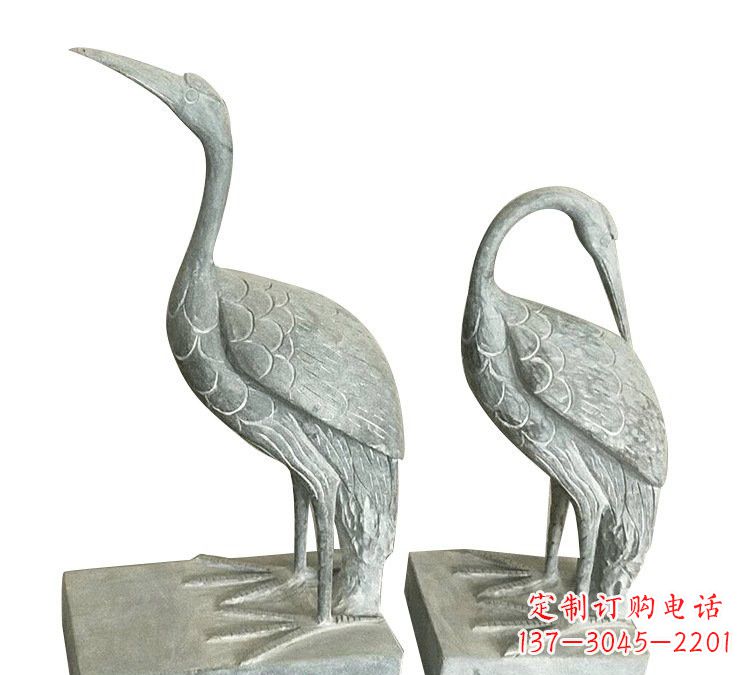 泰州完美纯手工雕刻青石仿古丹顶鹤石雕