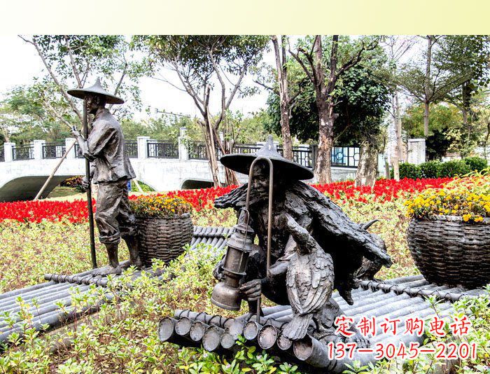 泰州把渔民的生活经历融入雕塑——公园人物渔夫铜雕塑