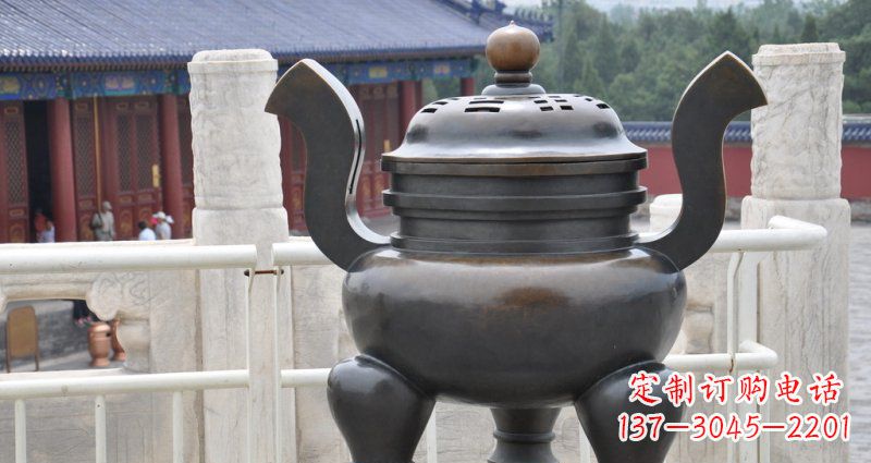 泰州高雅香炉铜雕,景观雕塑装置