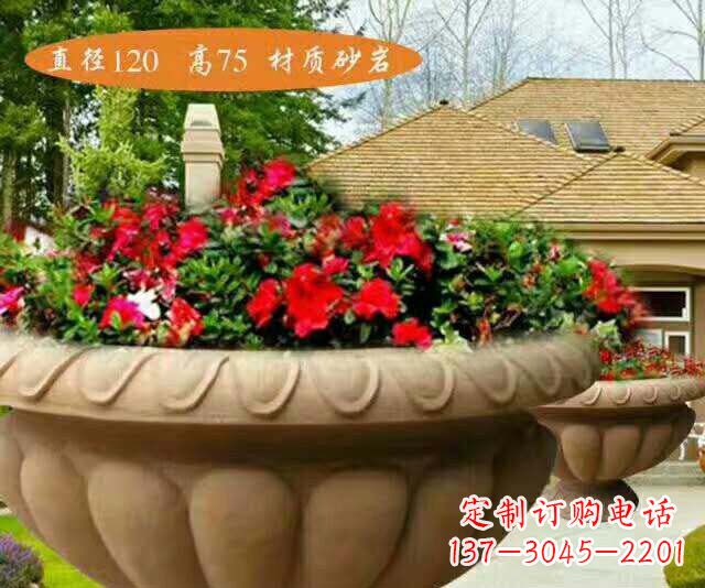泰州高端砂岩花盆雕塑