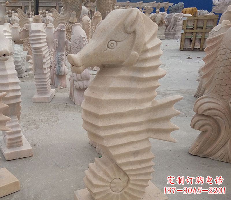 泰州公园石雕喷水海马