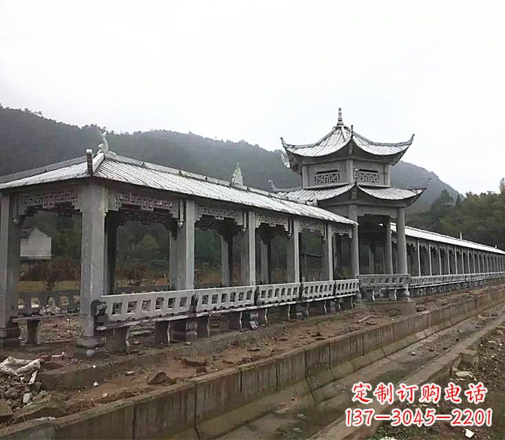 泰州公园石雕亭子长廊