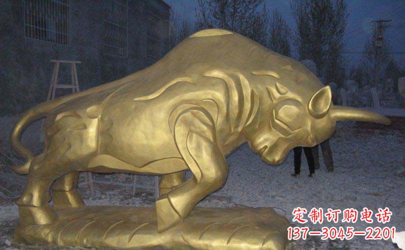 泰州公园拓荒牛景观铜雕