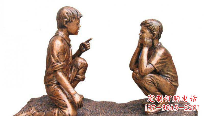 泰州专业定制小品铜雕-尊贵的雕塑男孩