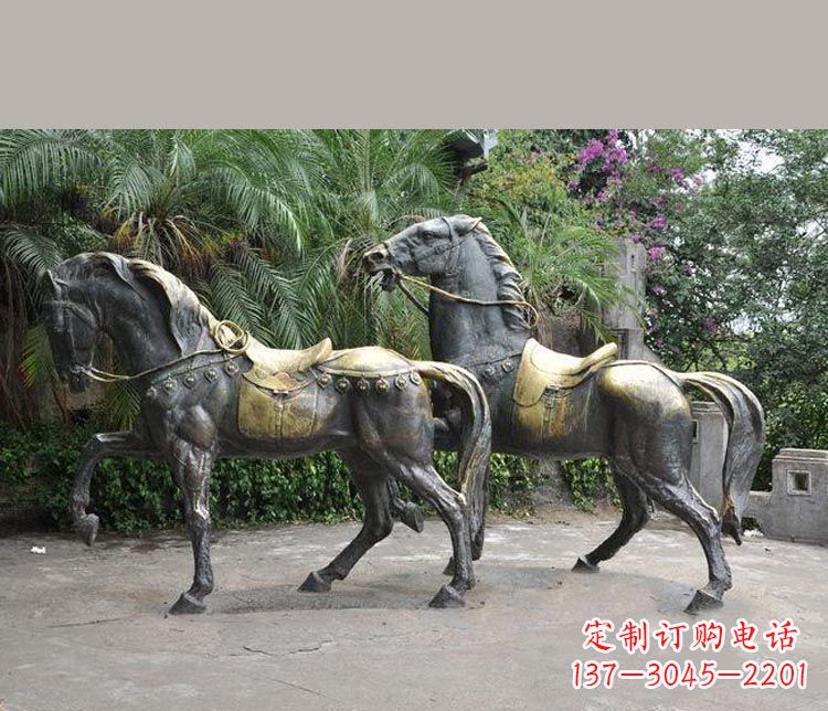 泰州3米大型精美纯铜马鞍雕塑