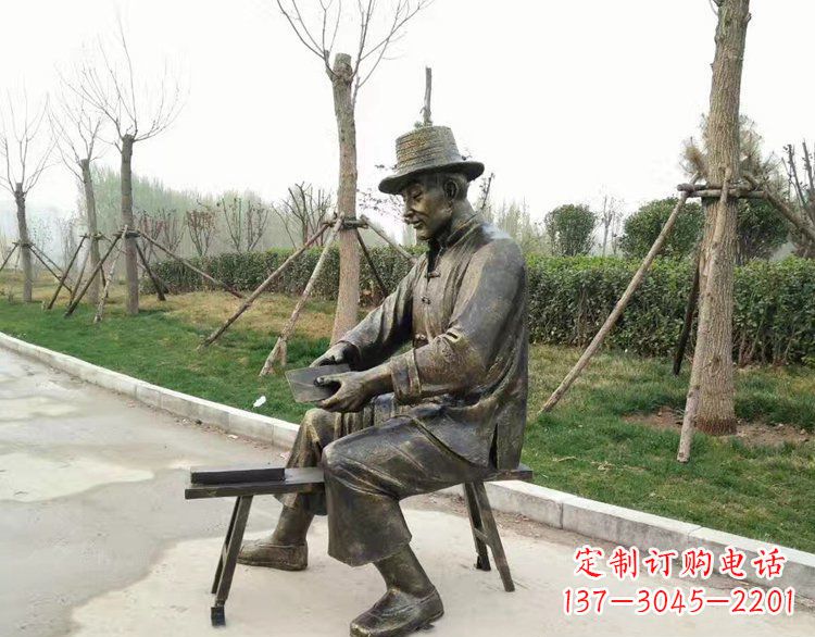 泰州铜雕老人雕塑