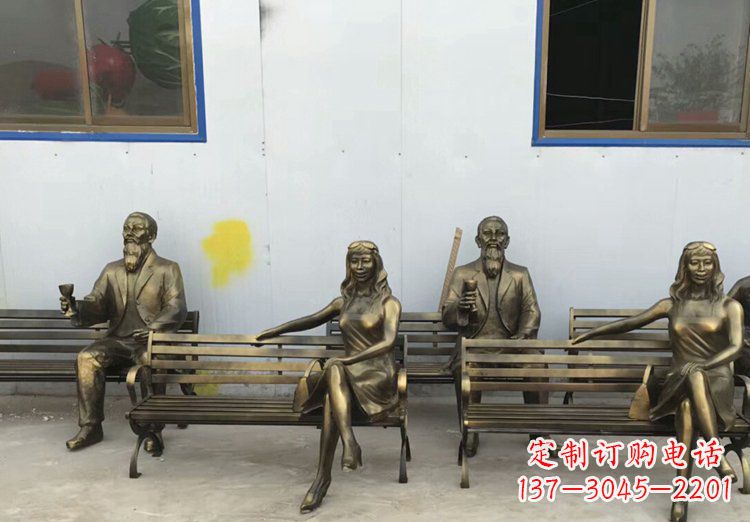 泰州唯美女性铜雕美女长椅